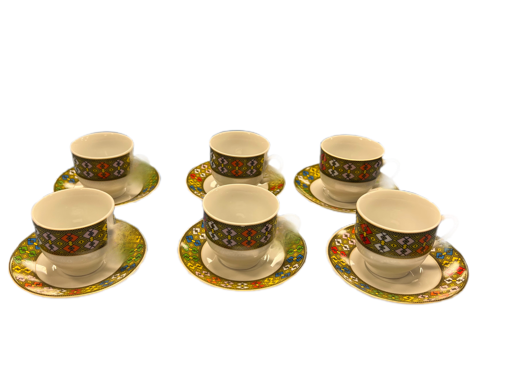6 Coffee Cups And Saucers Without Handle (Small Telet) Selamta L.L.C